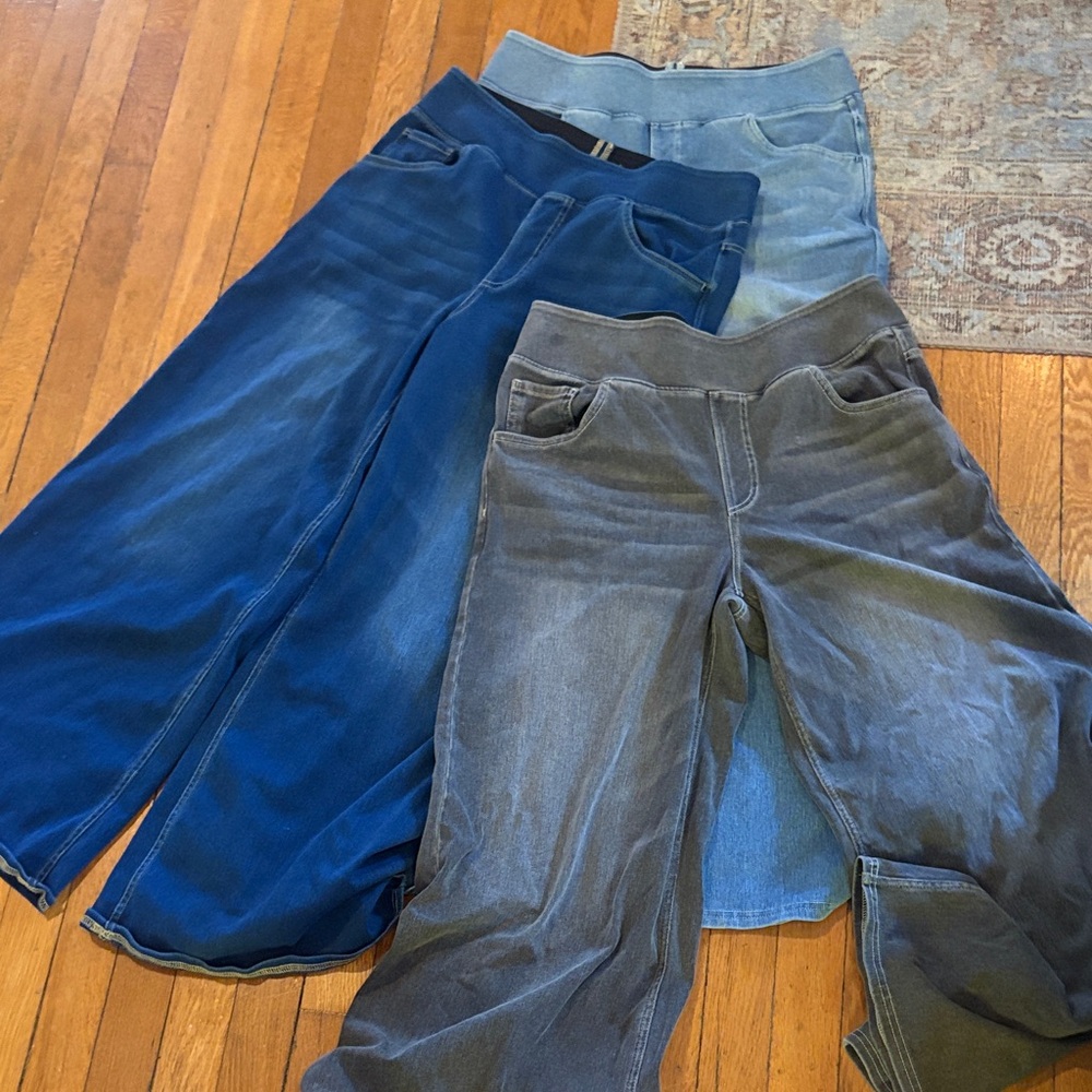 Lot 3 HALARA Flex Baggy Wide Leg Five Pocket Jeans LP